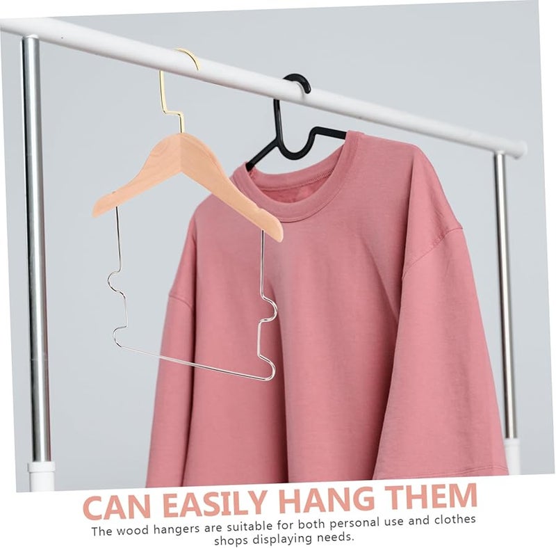 Cabilock 4 Pack Wooden Baby Clothes Hangers Space Saving Drying Rack For Home Shop - Image 4